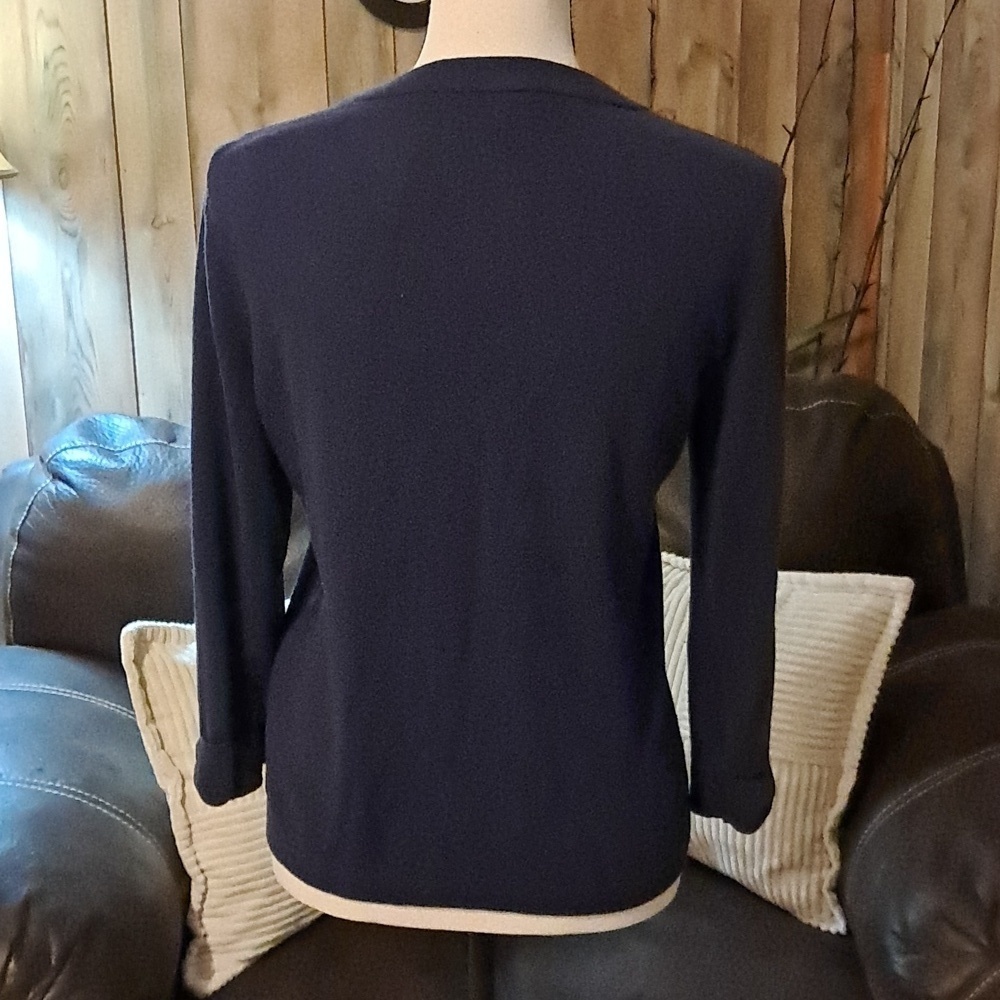 Kate Spade New York Live Colorfully Blue Bows Button Front Cardigan Sweater - Picture 7 of 11